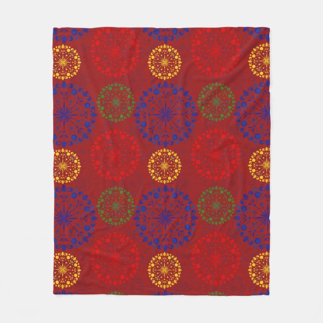 Couverture Polaire Mandala enneigé à texture simple (Devant)