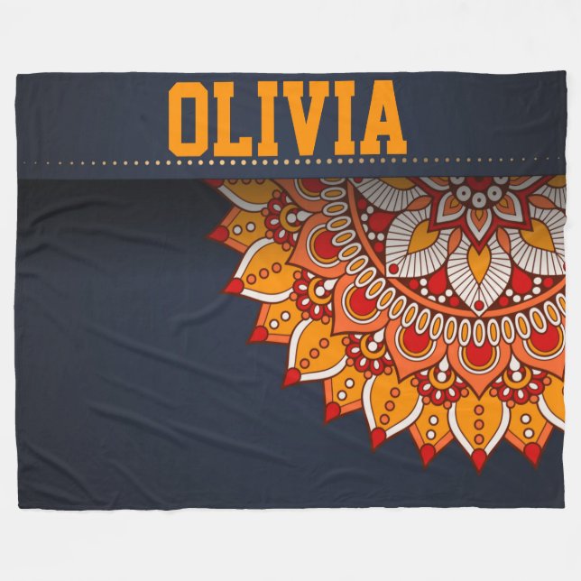 Couverture Polaire Mandala Fleece Blanket (Devant (Horizontal))
