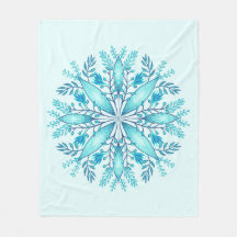 Mandala floral - Fléau de neige bleu turquoise Boh
