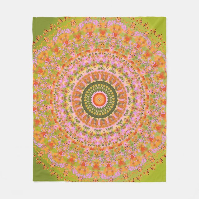 Couverture Polaire Mandala heureux de hippie (Devant)