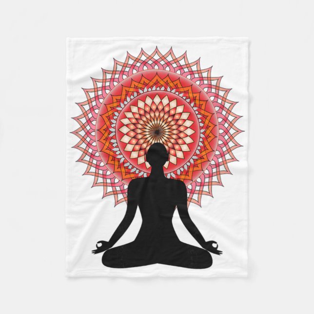 Couverture Polaire Mandala marocain de yoga design assis,cadeau de yo (Devant)