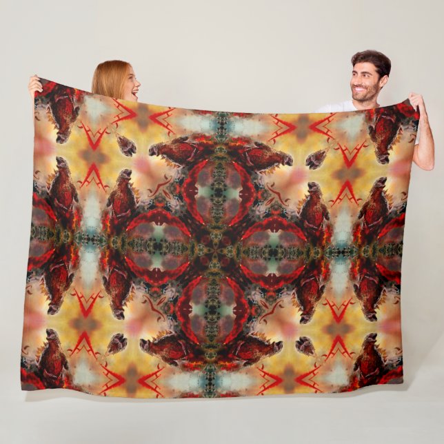 Couverture Polaire Mandala nucléaire d'imaginaire de Godzilla (En situation)