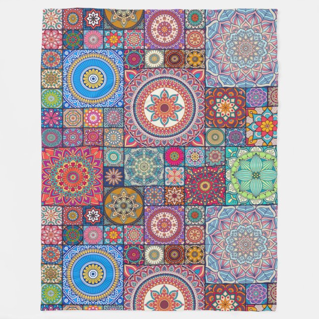 Couverture Polaire Mandala Quilt Motif (Devant)