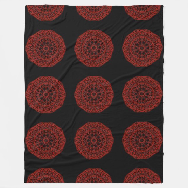 Couverture Polaire Mandala rouge (Devant)