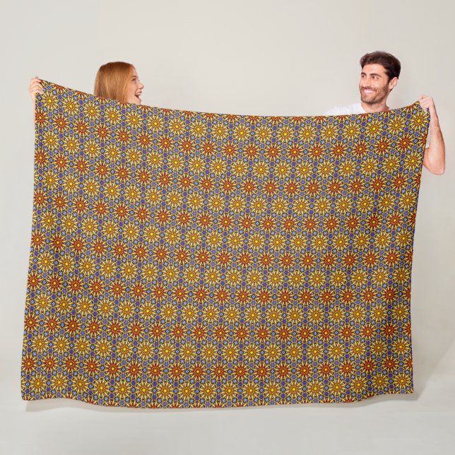 Couverture Polaire Mandala Soleil Céleste  (En situation)