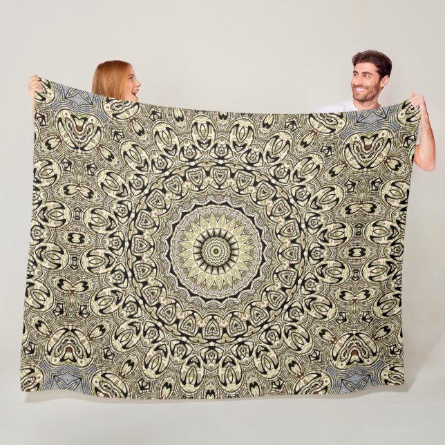 Couverture Polaire Mandala Tons Terreux Motifs Géométriques Intrinsèq (En situation)