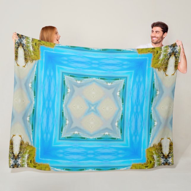 Couverture Polaire Mandala tribal côtier indigène d'esprit d'Aleut (En situation)