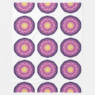 Couverture Polaire Mandala violet