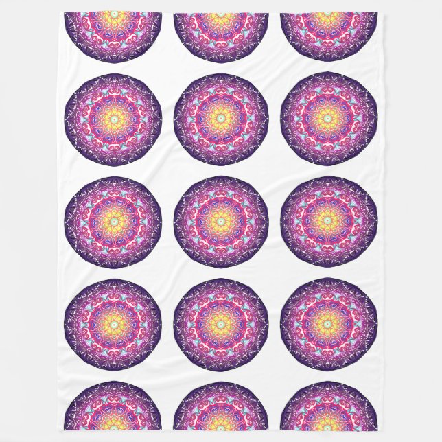 Couverture Polaire Mandala violet (Devant)