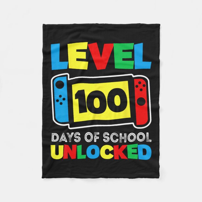 Couverture Polaire Manette de jeu Niveau 100 Jours d'école terminés (Devant)