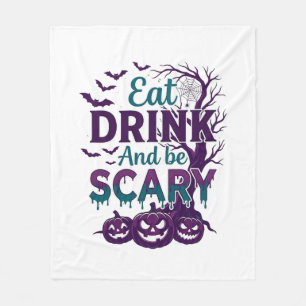 Couverture Polaire Manger Boire Être Effrayant Halloween Arbre Épouva