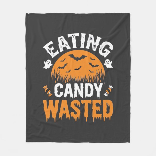Couverture Polaire Manger des bonbons gâché Halloween Design_1 (Devant)