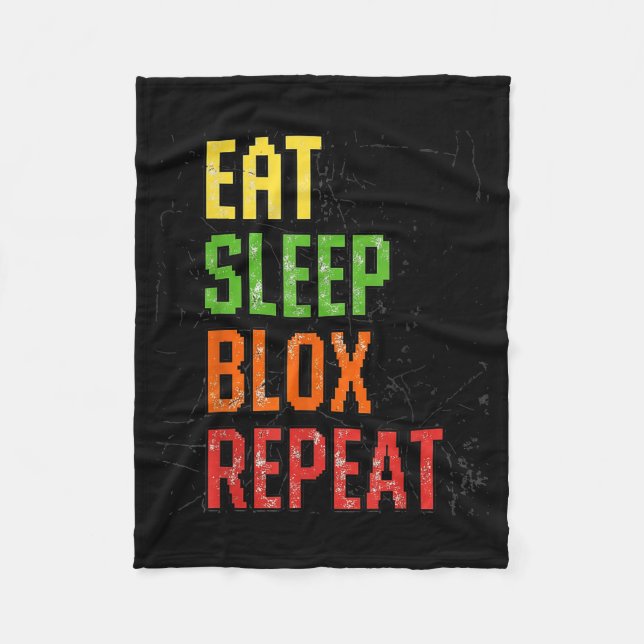 Couverture Polaire Manger Dormir Blox Répéter, Blox Gaming, Drôle de  (Devant)