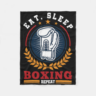 Couverture Polaire Manger Dormir Boxe Répéter Mma Kickboxing Boxeur