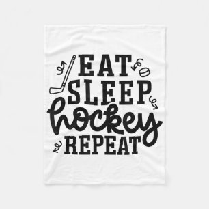 Couverture Polaire Manger Dormir Hockey Répéter Hockey sur glace Hock