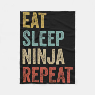 Couverture Polaire Manger Dormir Ninja Répéter Drôle Karaté Tenue Nin