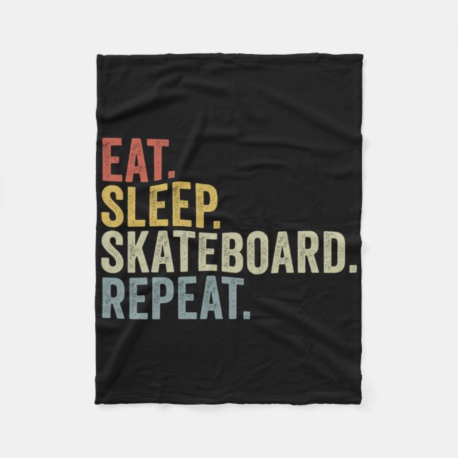 Couverture Polaire Manger Dormir Skateboard Répéter Drôle de Skateboa (Devant)