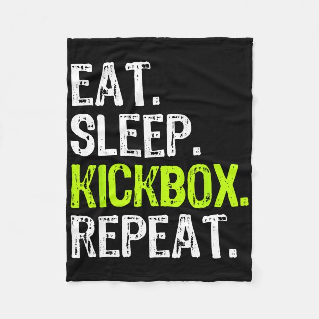 Couverture Polaire Manger Sleep Kickbox Répéter Kickboxing Boxing Fu (Devant)