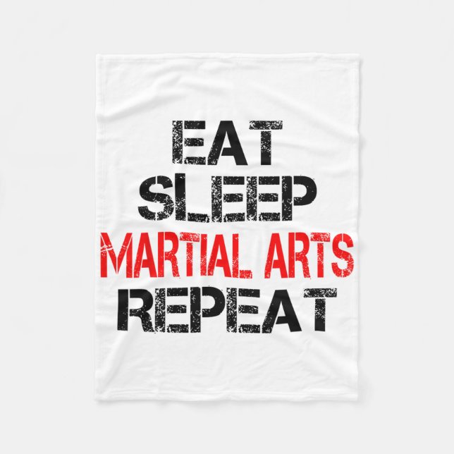 Couverture Polaire Manger Sleep Martial Arts Répéter Karate Jiu Jitsu (Devant)