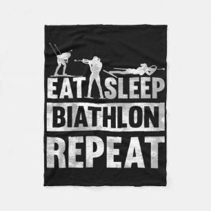 Couverture Polaire Mangez Le Biathlon Du Sommeil Répétez Le Motif Pou