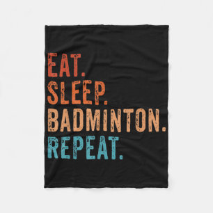 Couverture Polaire Mangez Sleep Badminton Répéter Vintage Funny Badmi