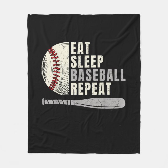 Couverture Polaire Mangez Sleep Baseball Répéter Funny Baseball Playe (Devant)