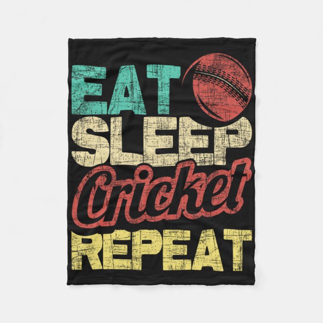 Couverture Polaire Mangez Sleep Cricket Repeat - Cricketer Tsman Tsma (Devant)