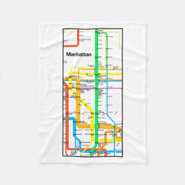 Couverture Polaire Manhattan New York Nyc Subway Map Retro Rail Trans (Devant)