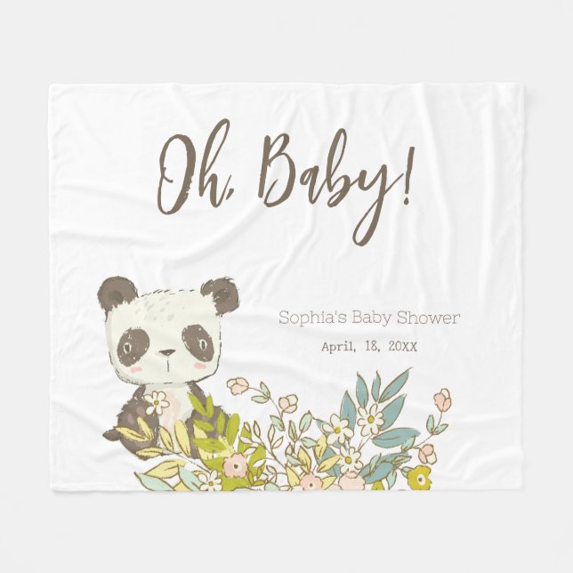 Couverture Polaire Manta polar Baby Shower Panda (Devant (Horizontal))