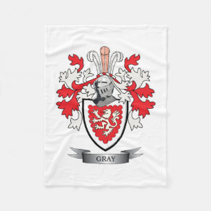 Couverture Polaire Manteau de crête de famille des bras gris