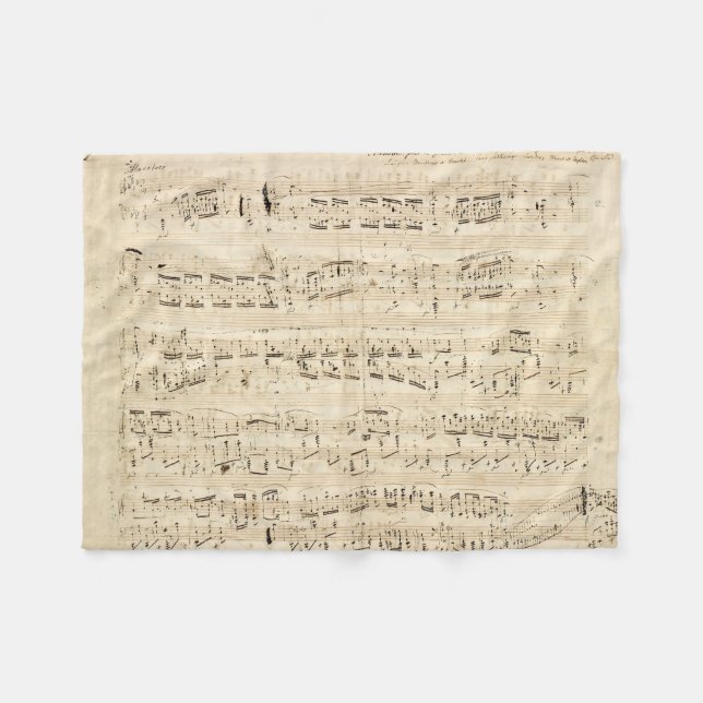 Couverture Polaire Manuscrit de la Chopin de musique de la feuille d' (Devant (Horizontal))