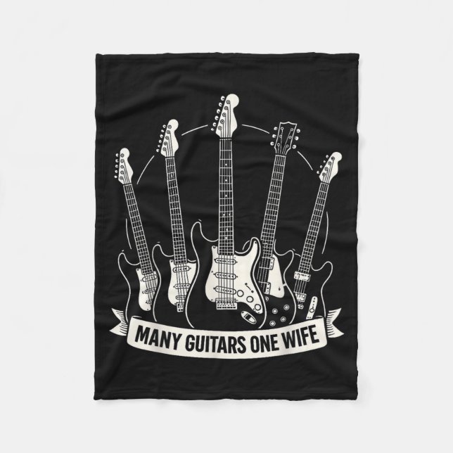 Couverture Polaire Many Guitars One Wife Funny Musician Guitarist Hum (Devant)