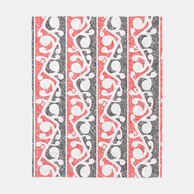 Couverture Polaire Maori Kowhaiwhai Motif marbré (Devant)