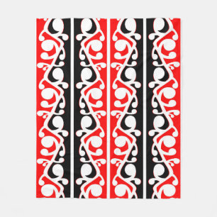 Couverture Polaire Maori Kowhaiwhai Motif traditionnel