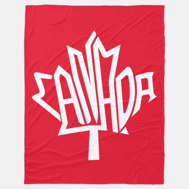 Couverture Polaire Maple CANADA TEXT FLAG LOGO BY MASANSER PIXELAT (Devant)