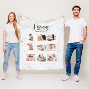 Couverture Polaire Marble famille multi photo imprimer