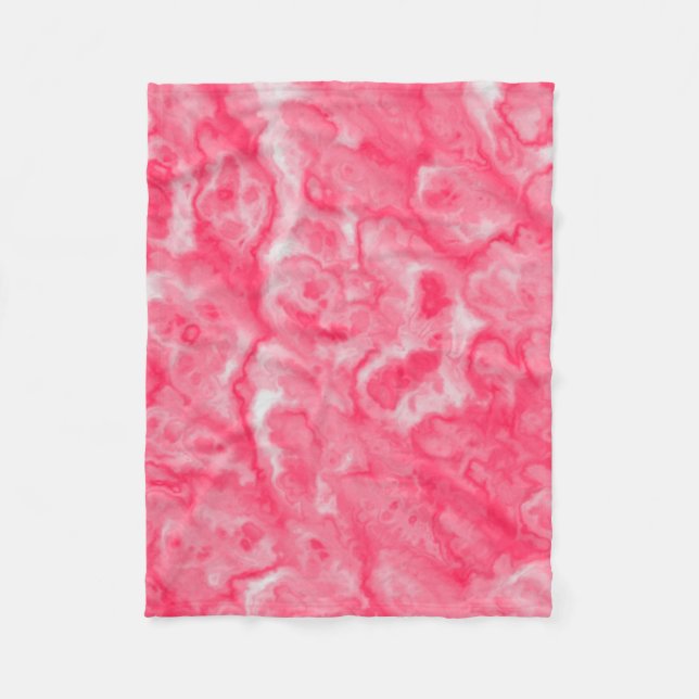 Couverture Polaire Marbre Américain Rose et Blanc Motif (Devant)