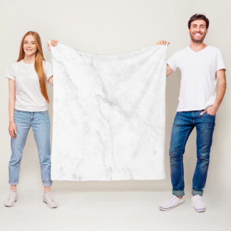 Couverture Polaire Marbre Blanc
