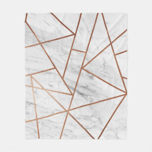 Couverture Polaire Marbre blanc Rose Or élégant