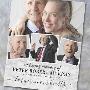 Couverture Polaire Marbre photo commémoratif In Love Memory