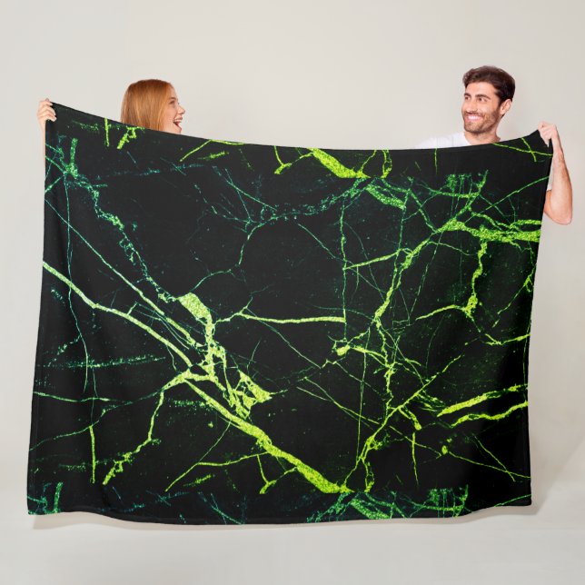 Couverture Polaire Marbre vert clair (En situation)
