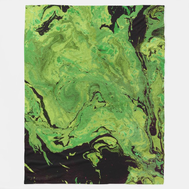 Couverture Polaire Marbre vert noir (Devant)