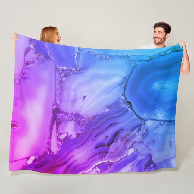 Couverture Polaire Marbre Violet Exotique  (En situation)
