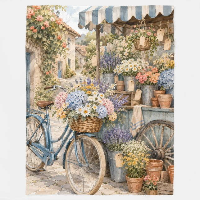 Couverture Polaire Marché de fleurs Bloomcore à bicyclette (Devant)