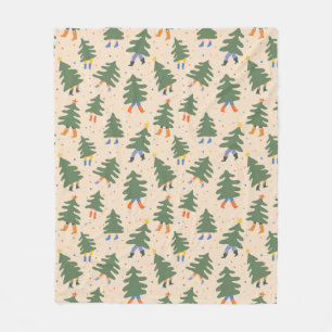Couverture Polaire Marche Whimsical Motif des arbres de Noël