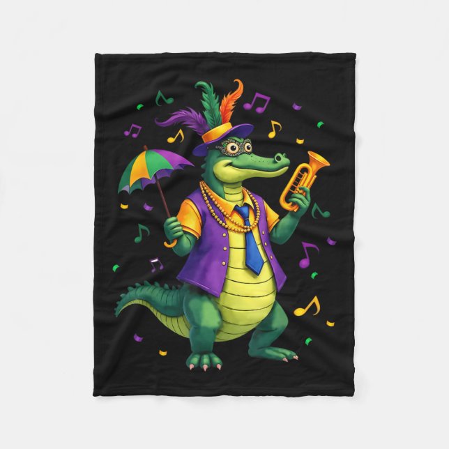 Couverture Polaire Mardi Gras Alligator Funny Mardi Gras Costume Homm (Devant)