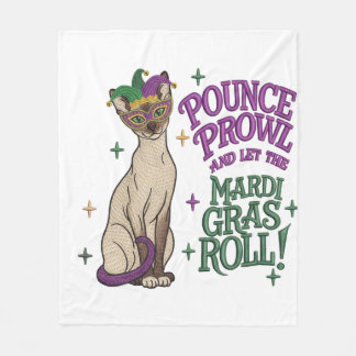 Couverture Polaire Mardi Gras Cat Pounce Proud Mask Art
