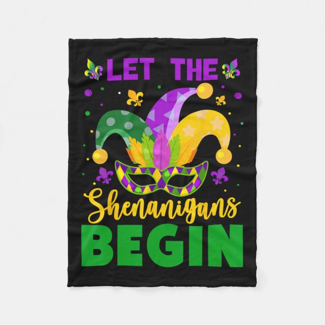 Couverture Polaire Mardi Gras Costume Laisser Les Shenanigans Commenc (Devant)