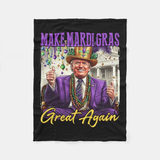 Couverture Polaire Mardi Gras Donald Trump Mardi Gras Américain (Devant)