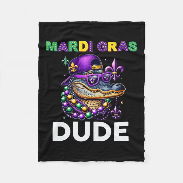 Couverture Polaire Mardi Gras Dude Alligator Mardigator Crocodile Kid (Devant)